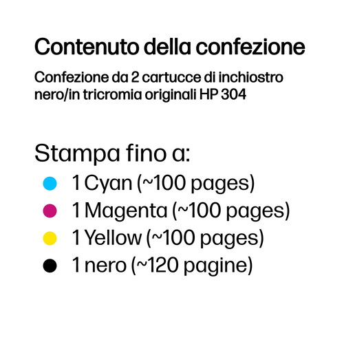 HP 304 Combo – Multipack nero + tricromia originale