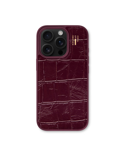 iDeal of Sweden Vegan Leather Case MagSafe iPhone 16 Pro Fine Wine Croco