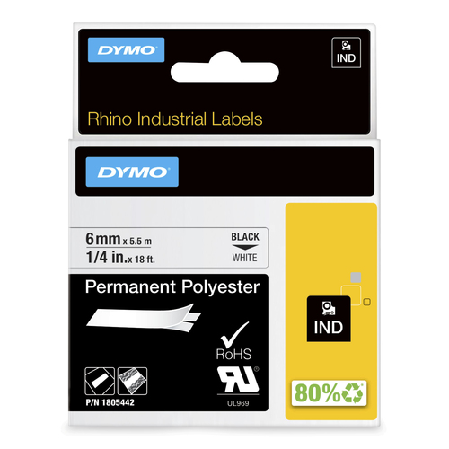 RHINO 1/4IN WHITE PERM POLY-6MM - THIS ITEM IS SUITABLE FOR USE IN RHINOPRO 3000