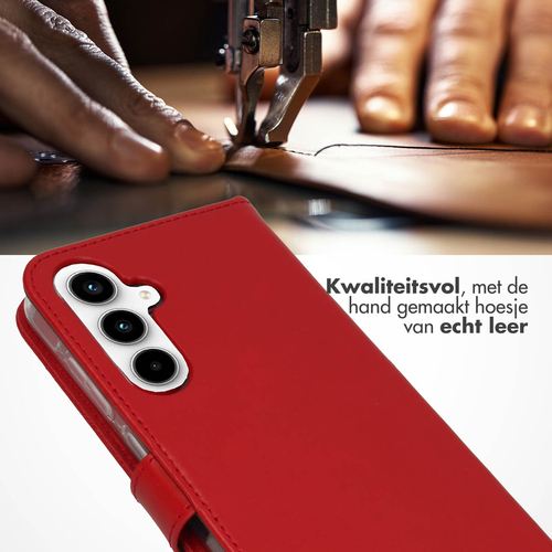 Selencia Echt Lederen Bookcase Samsung Galaxy A55 - Rood, afbeelding 2