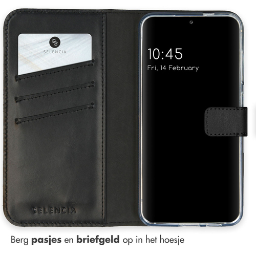 Selencia Echt Lederen Bookcase Samsung Galaxy S24 - Zwart, afbeelding 3