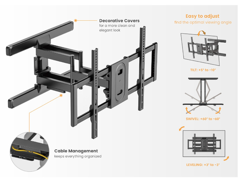 Equip 43"-100" Full Motion TV Mount Bracket – image 5