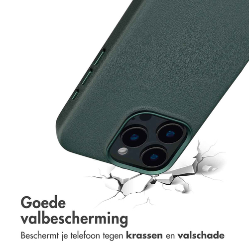 Accezz MagSafe Leather Backcover voor iPhone 16 Pro Telefoonhoesje Groen, afbeelding 7