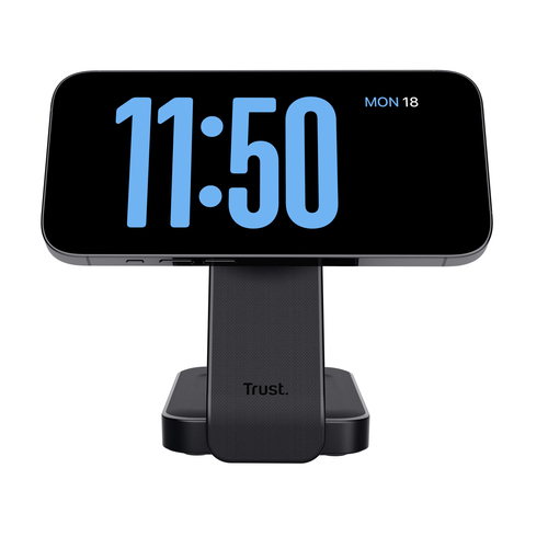 Trust Viro 3-in-1 Wireless Magnetic Charge Stand Oplader Zwart, afbeelding 5
