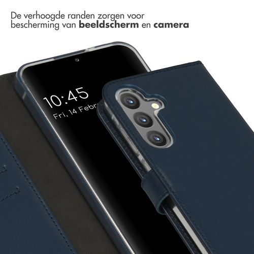 Selencia Echt Lederen Bookcase Samsung Galaxy S24 Plus - Blauw, afbeelding 4