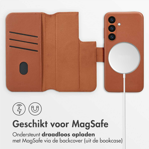 Accezz Leather Bookcase 2-in-1 met MagSafe Samsung Galaxy S24 - Sienna Brown, afbeelding 3
