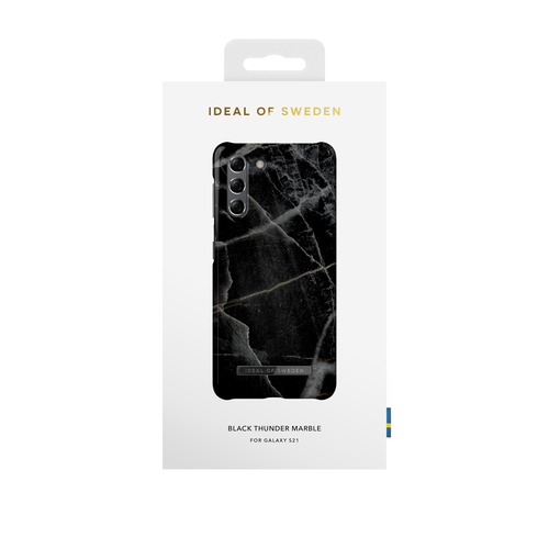 iDeal of Sweden Printed Case Galaxy S21 Black Thunder Marble
