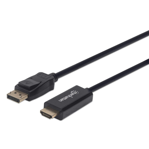Manhattan Cable DisplayPort 1.1 a HDMI, 1080p@60 Hz, 1 m, macho a macho, DP con pestaña de bloqueo, negro, no bidireccional, garantía 3 años imagen 1