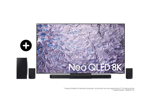 Samsung Series 8 2023 65” QN800C Neo QLED 8K HDR Smart TV with 2023 Q930C Cinematic Soundbar