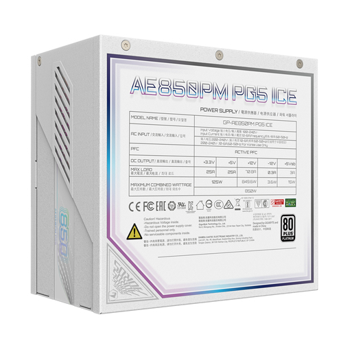Gigabyte Aorus Elite Ice 850W Atx 3.0 80 Plus Platinum Psu Power Supply - White - image 3