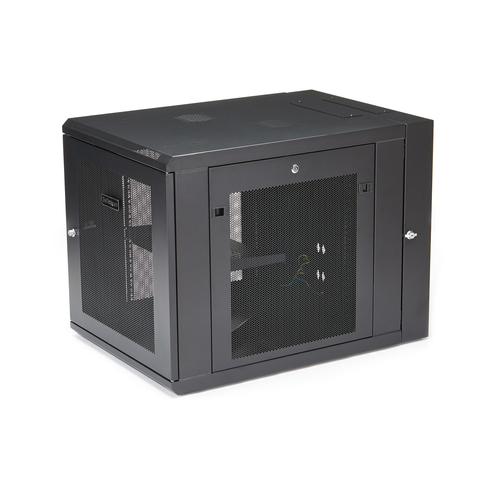 StarTech.com 12U 19 Wall Mount Network Cabinet - 24 Deep Hinged Vented Server Room Enclosure Locking Flexible IT Equipment Rack w/Shelf Stativindelukkekabinet Sort – billede 3
