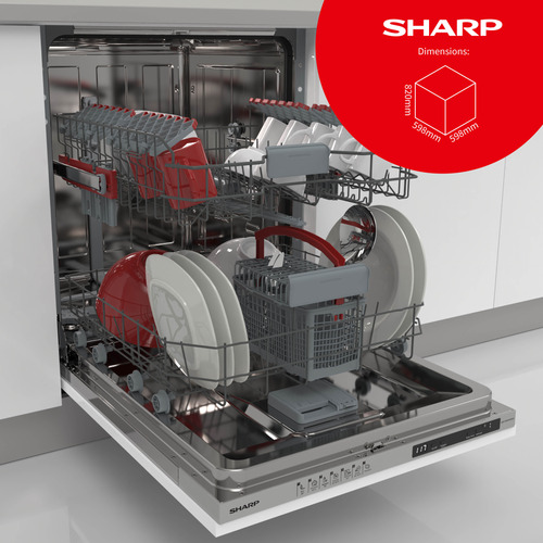 Sharp QW-NI1FI47D3X-EN dishwasher 13 place settings – image 2