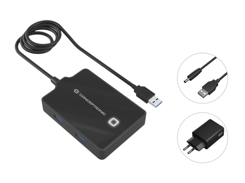 Conceptronic HUBBIES11BP док-станция для ноутбука USB 3.2 Gen 1 (3.1 Gen 1) Type-A Черный