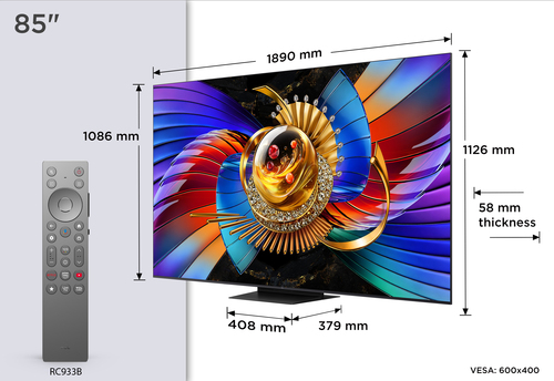 TCL MSQLED80L 85MSQLED80L TV 2.16 m (85") 4K Ultra HD Smart TV Wi-Fi Black 3000 cd/m² – image 4