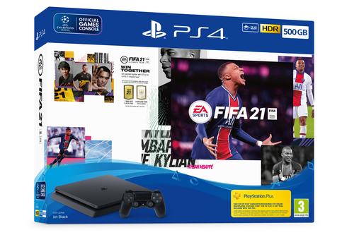 Sony Interactive Entertainment PlayStation 4 Slim + FIFA 21+ PS plus 500 GB Wi-Fi Черный