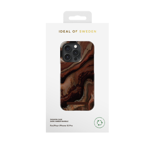 iDeal of Sweden Printed Case iPhone 15PR Dark Amber Marble