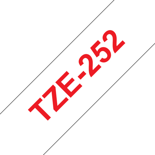 Original Brother P-Touch TZE252 24mm Gloss Tape - Red on White - image 1