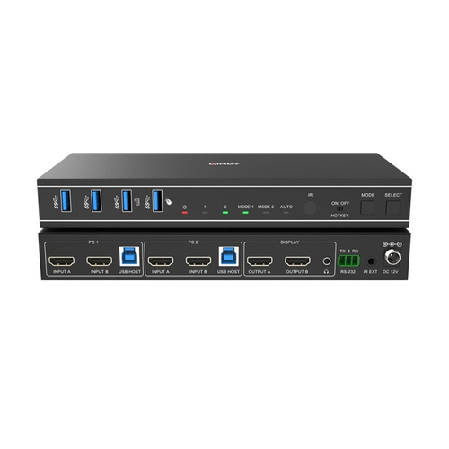 LINDY 2 Port Dual Head HDMI 4K60,USB3.0 KVM Switch, afbeelding 4