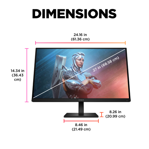 HP Omen 780F9AA 27" Fhd 165Hz 1ms FreeSync Gaming Monitor - Hdr & Adjustable - image 6