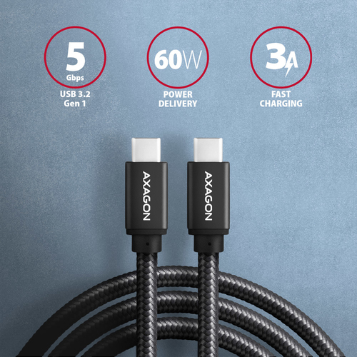 AXAGON BUCM3-CM10AB - USB-C-Kabel - 24-poliger USB-C auf 24-poligen USB-C - 1 m – Foto 3 von 9