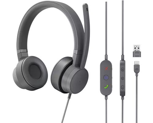 Lenovo GXD1C99243 наушники/гарнитура Проводная Оголовье Calls/Music USB Type-C Серый