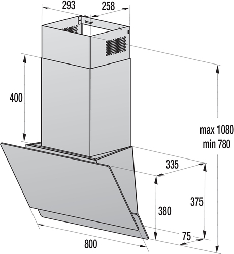 Gorenje WHI849EXBG Wall-mounted Silver, Stainless steel 608 m³/h