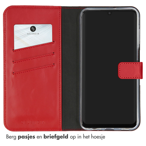 Selencia Echt Lederen Bookcase Samsung Galaxy A15 (5G/4G) - Rood, afbeelding 3