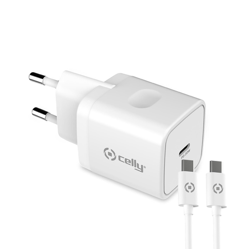 Celly TC1C20WTYPECWH mobile device charger Universal White AC Indoor