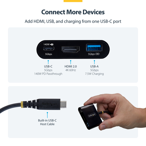 StarTech.com USB-C to HDMI Multiport Adapter with – image 9