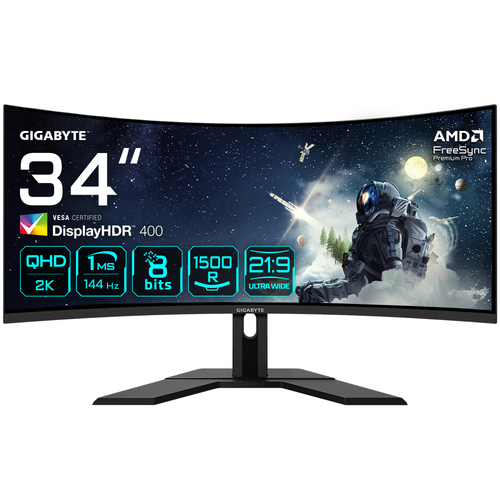 GIGABYTE G34WQC A монитор для ПК 86,4 cm (34") 3440 x 1440 пикселей UltraWide Quad HD ЖК Черный