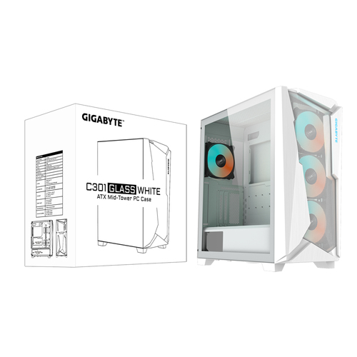 GIGABYTE C301GW GLASS WHITE V2, afbeelding 8