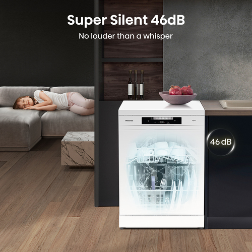 Hisense HS642D90WUK Full Size Dishwasher - White - D Rated, White - image 6