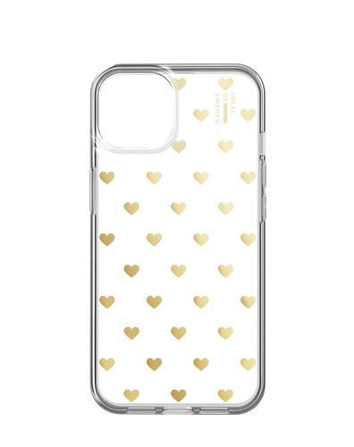 iDeal of Sweden Clear Case MagSafe iPhone 13 / 14 / 15 / 16e Golden Hearts