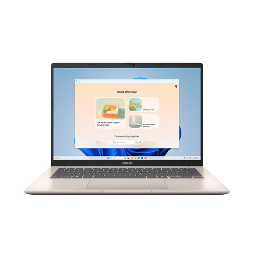 ASUS Vivobook 14 X1407CA Intel Core Ultra 5 225H Laptop 35.6 cm (14") WUXGA 16 GB DDR5-SDRAM 512 GB SSD Wi-Fi 6 (802.11ax) Windows 11 Home Gold, Platinum