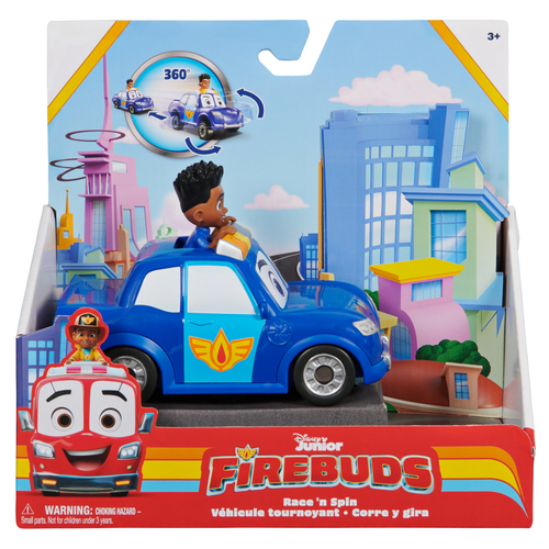 Spin Master Disney Junior Firebuds, Jayden and Piston Toy Car with Pull