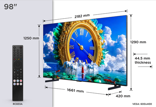 TCL A400 98A400 TV 2.49 m (98") 4K Ultra HD Smart TV Wi-Fi Black 1000 cd/m² – image 4