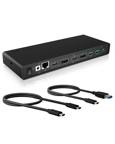 ICY BOX IB-DK2245AC Проводная USB 3.2 Gen 1 (3.1 Gen 1) Type-C Черный