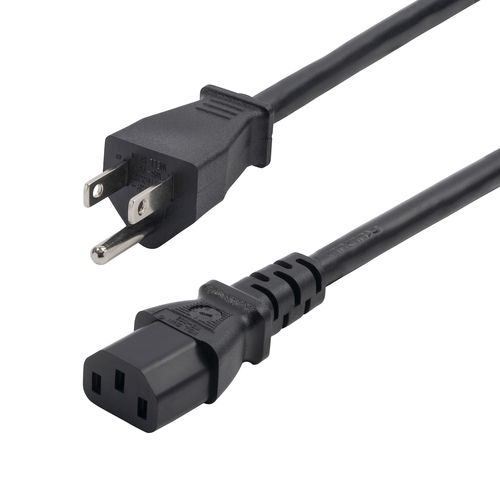 8FT (2.4M) COMPUTER POWER CORD, NEMA 5-15P TO IEC 60320 C13 AC POWER CABLE, 13A