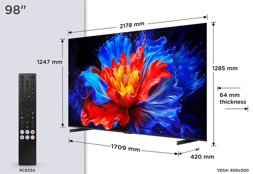 Tcl 98P8K UK 98 4K Ultra HD Hdr Smart Qled TV Dolby Vision Dolby Atmos - image 3