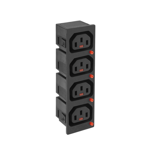 IEC LOCK 4X C13 OUTLET. 1 stk