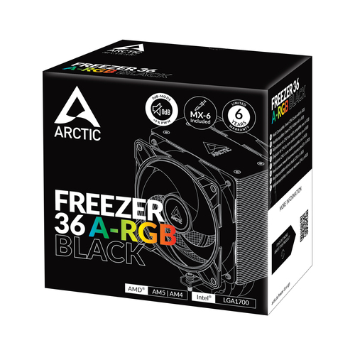 ARCTIC Freezer 36 A-RGB Protsessor Õhujahuti 12 cm Must 1 tk