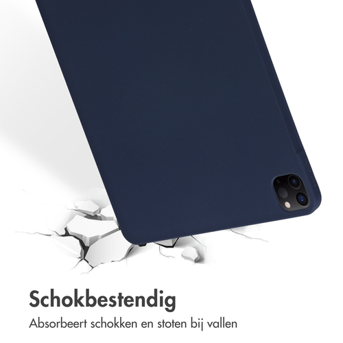 Accezz Liquid Silicone Backcover met penhouder iPad Pro 12.9 (2022) / Pro 12.9 (2021) / Pro 12.9 (2020) Tablethoesje Blauw, afbeelding 4