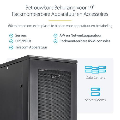 StarTech.com 42U Server Rack Cabinet - 4-Post Adjustable Depth (5.9" to 36.4") IT Network Equipment Rack Enclosure with Casters, afbeelding 10