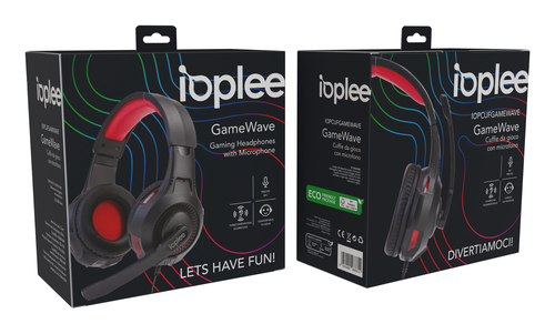 IOPLEE IOPCUFGAMEWAVE headphones/headset Wired Head-band Gaming Black, Red – image 3
