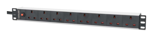 19IN PDU 1U 7-WAY UK AC PLUGS- OVERLOAD PROTECTION