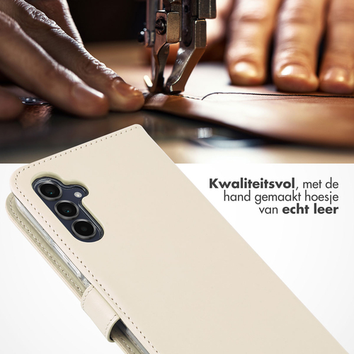 Selencia Echt Lederen Bookcase Samsung Galaxy A34 (5G) - Greige, afbeelding 2