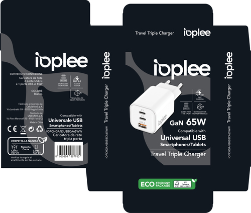 IOPLEE IOPCHGAN3USBCA65WW mobile device charger Laptop, Smartphone, Tablet White AC Fast charging Indoor – image 3