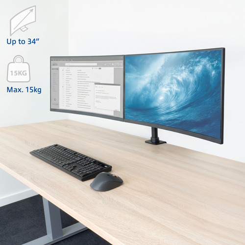 ACT AC8326 Monitorhalterung Schreibtischstütze 2 Bildschirme – Foto 4 von 10