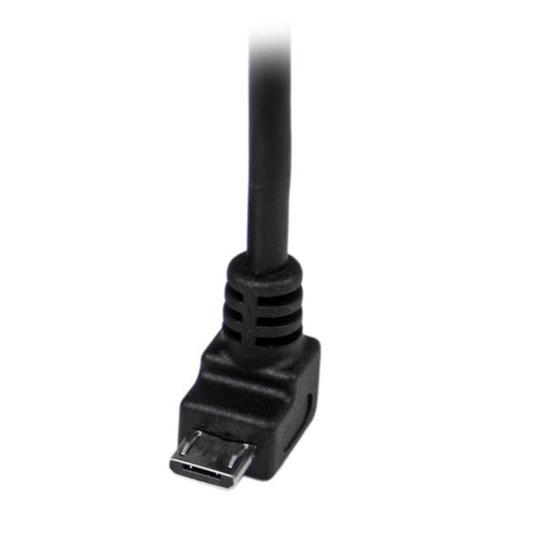 StarTech.com 2m Micro USB Cable Cord - A to Down Angle Micro B - Down Angled Micro USB Cable - 1x USB A (M), 1x USB Micro B (M) - Black (USBAUB2MD) USB-kabel 2m Sort – billede 4