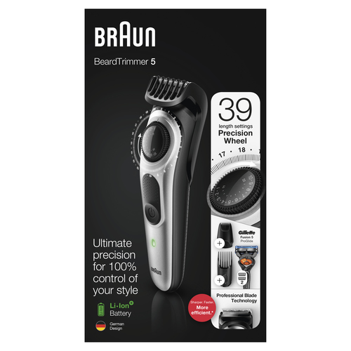 Braun Beard Trimmer BT5265 Men Trimmer & Hair Clipper, 39 Length Settings, Black/Silver Metal – image 6